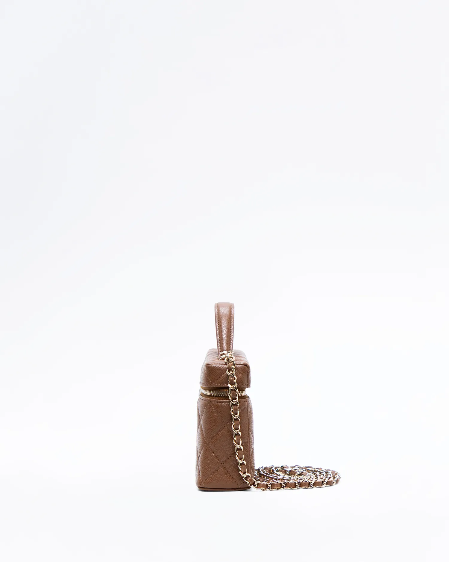 Caviar Slim Vanity Case with Chain