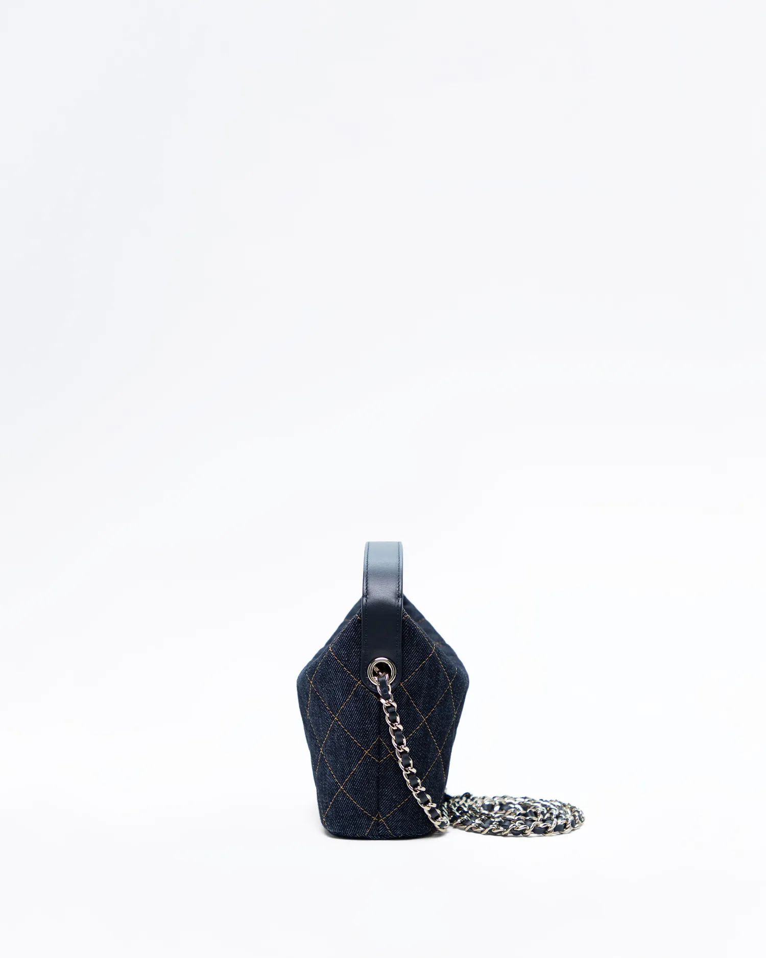 Denim Hobo Clutch with Chain