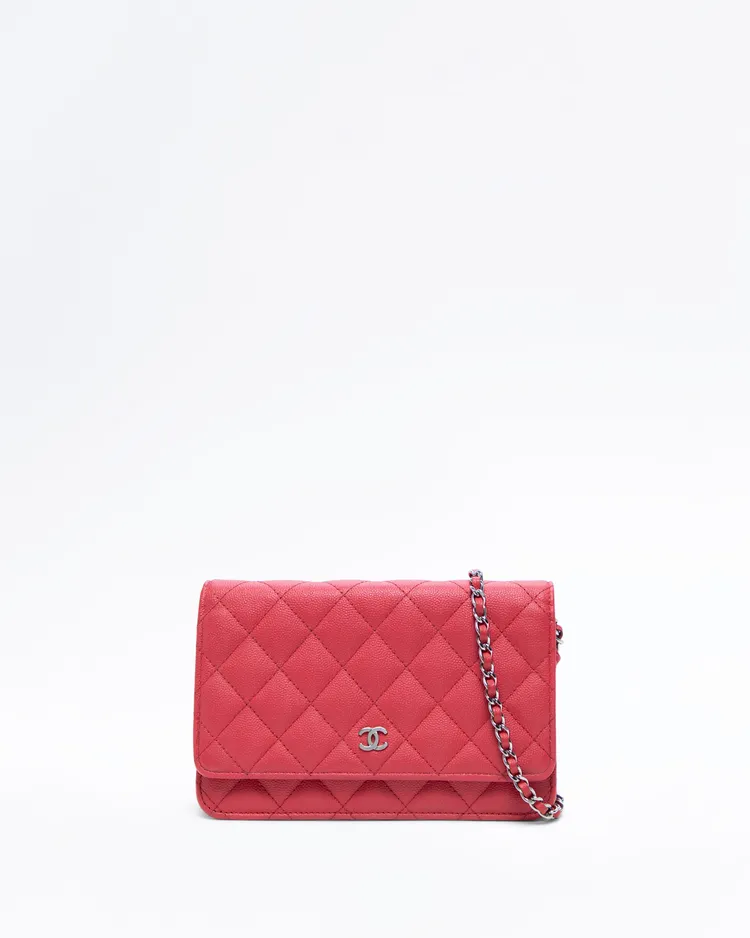 Caviar Quilted Wallet on a Chain