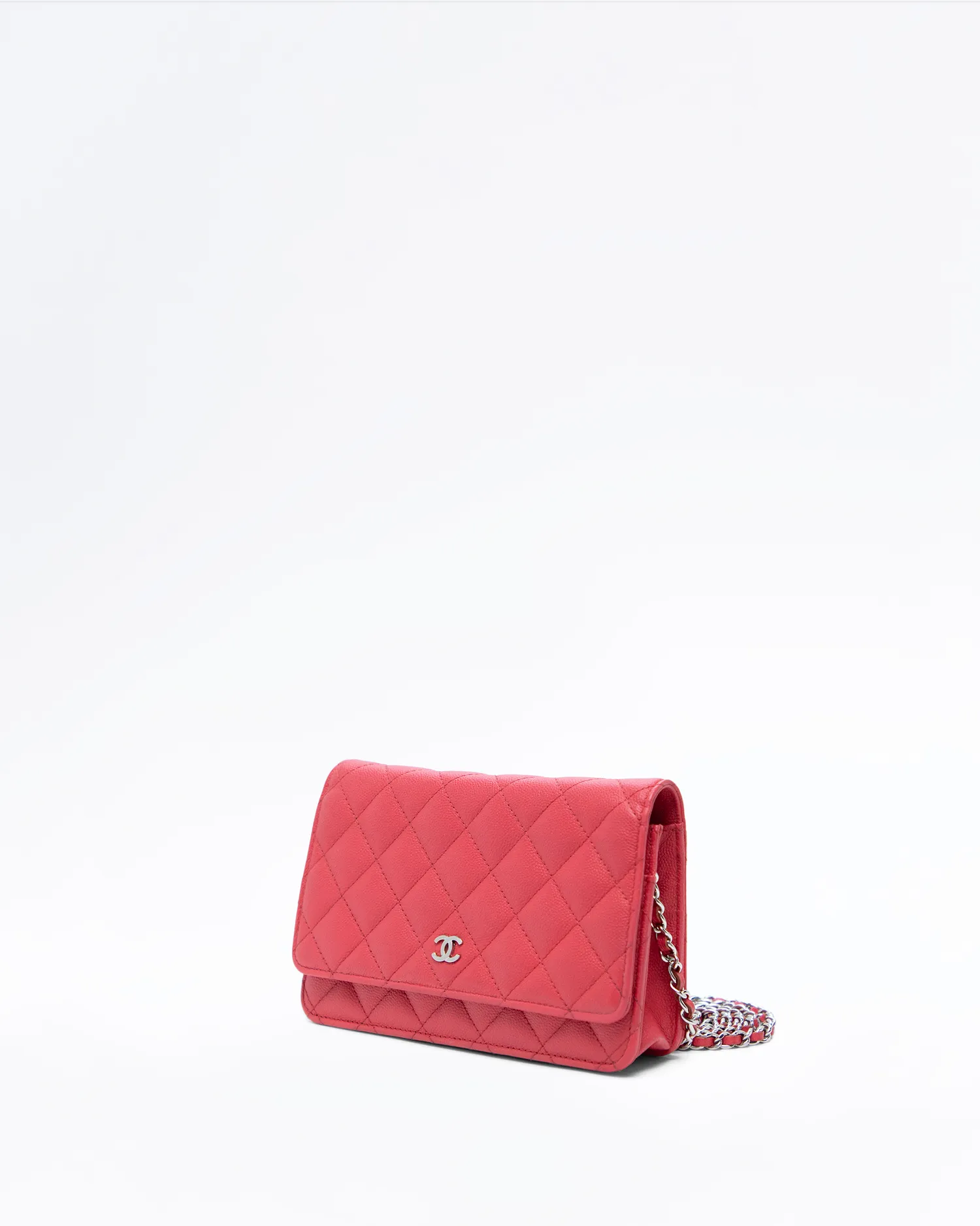 Caviar Quilted Wallet on a Chain
