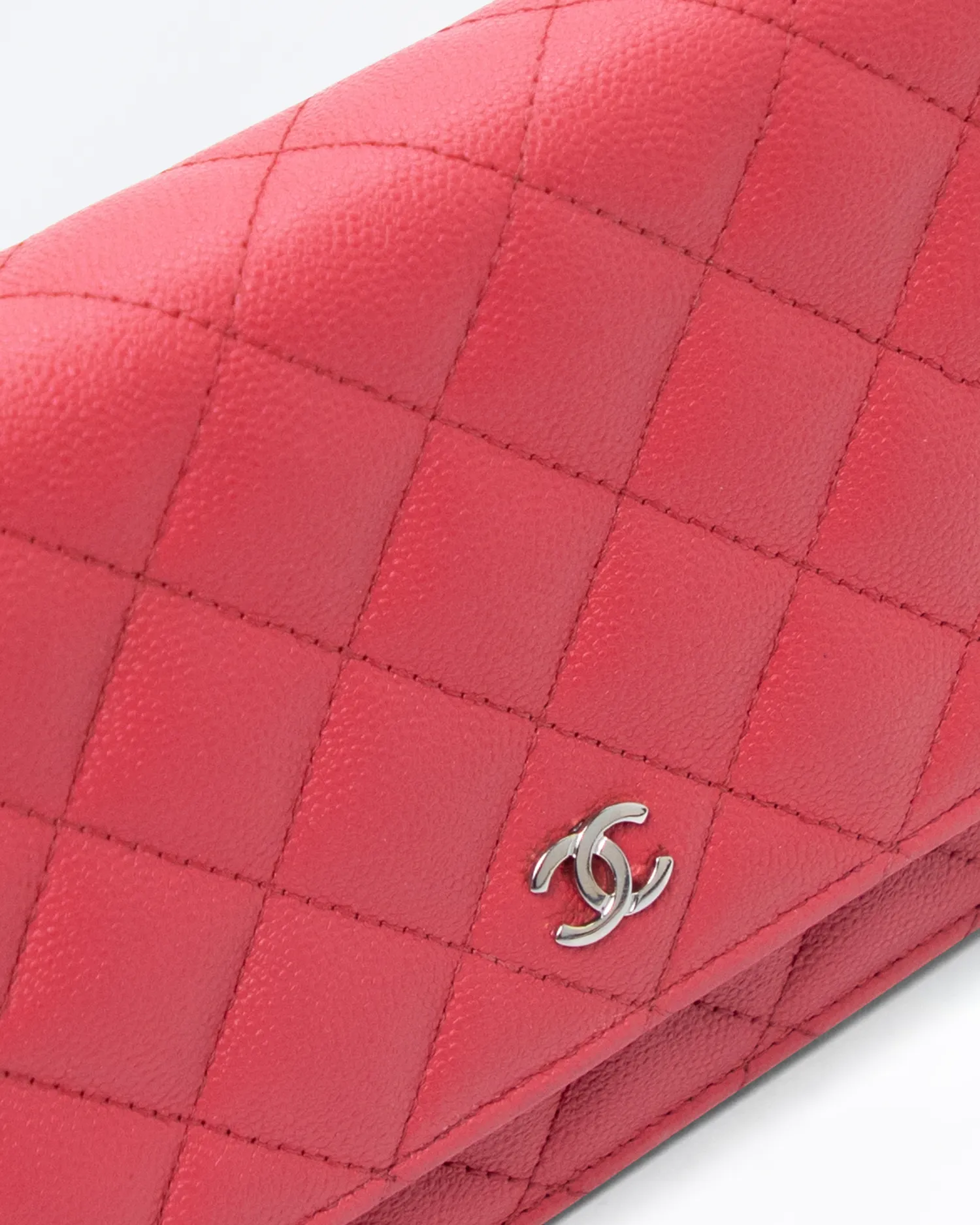 Caviar Quilted Wallet on a Chain