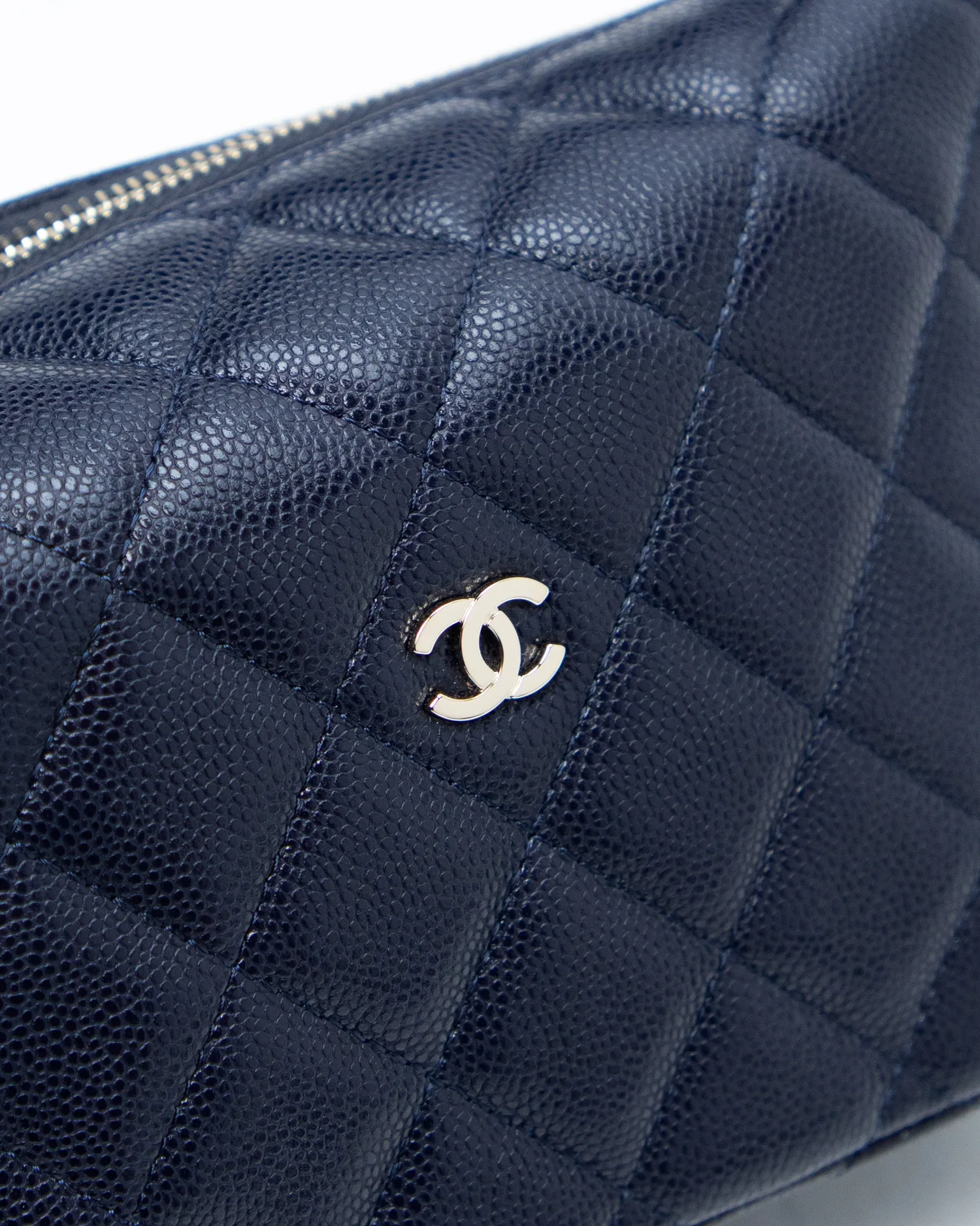 Caviar Quilted Hobo Clutch with Chain