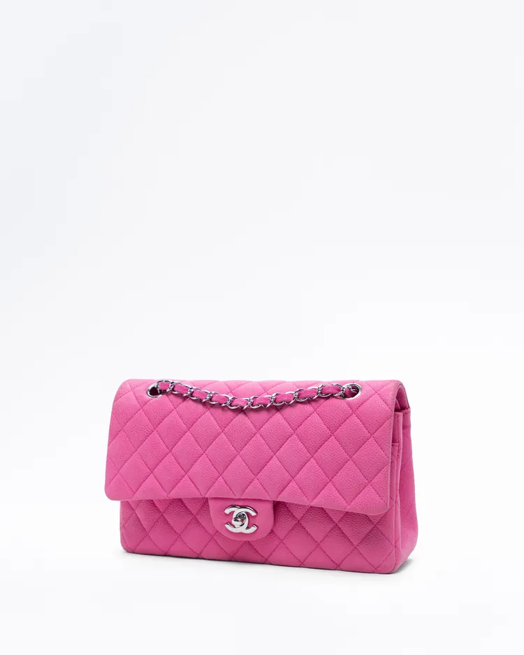 Alternate view angle of Suede Caviar Classic Double Flap Bag