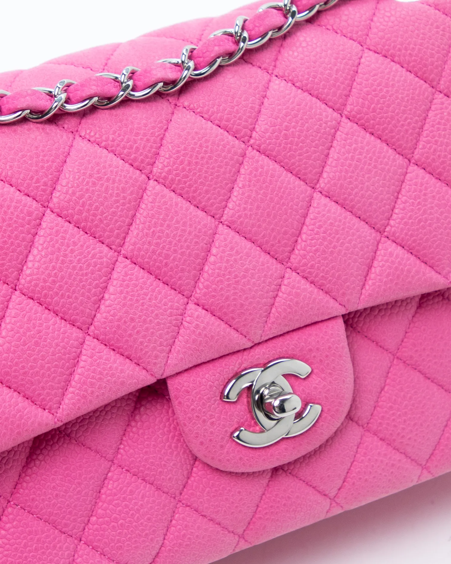 Suede Caviar Classic Double Flap Bag