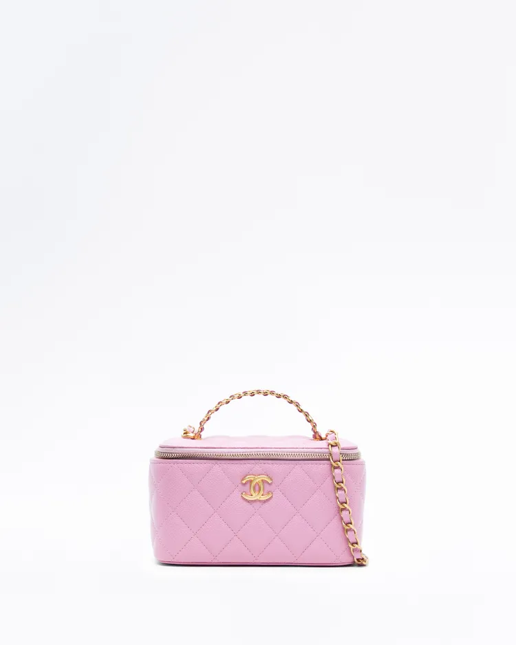 Caviar Pick Me Up Top Handle Vanity with Chain