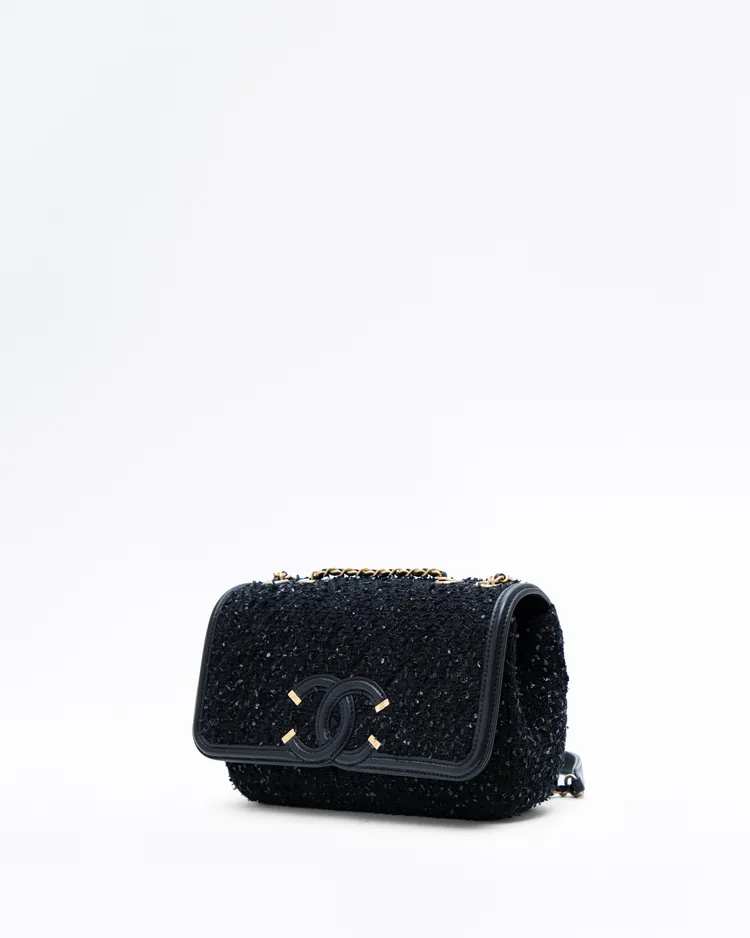 Alternate view angle of Tweed Filigree Small Flap Bag
