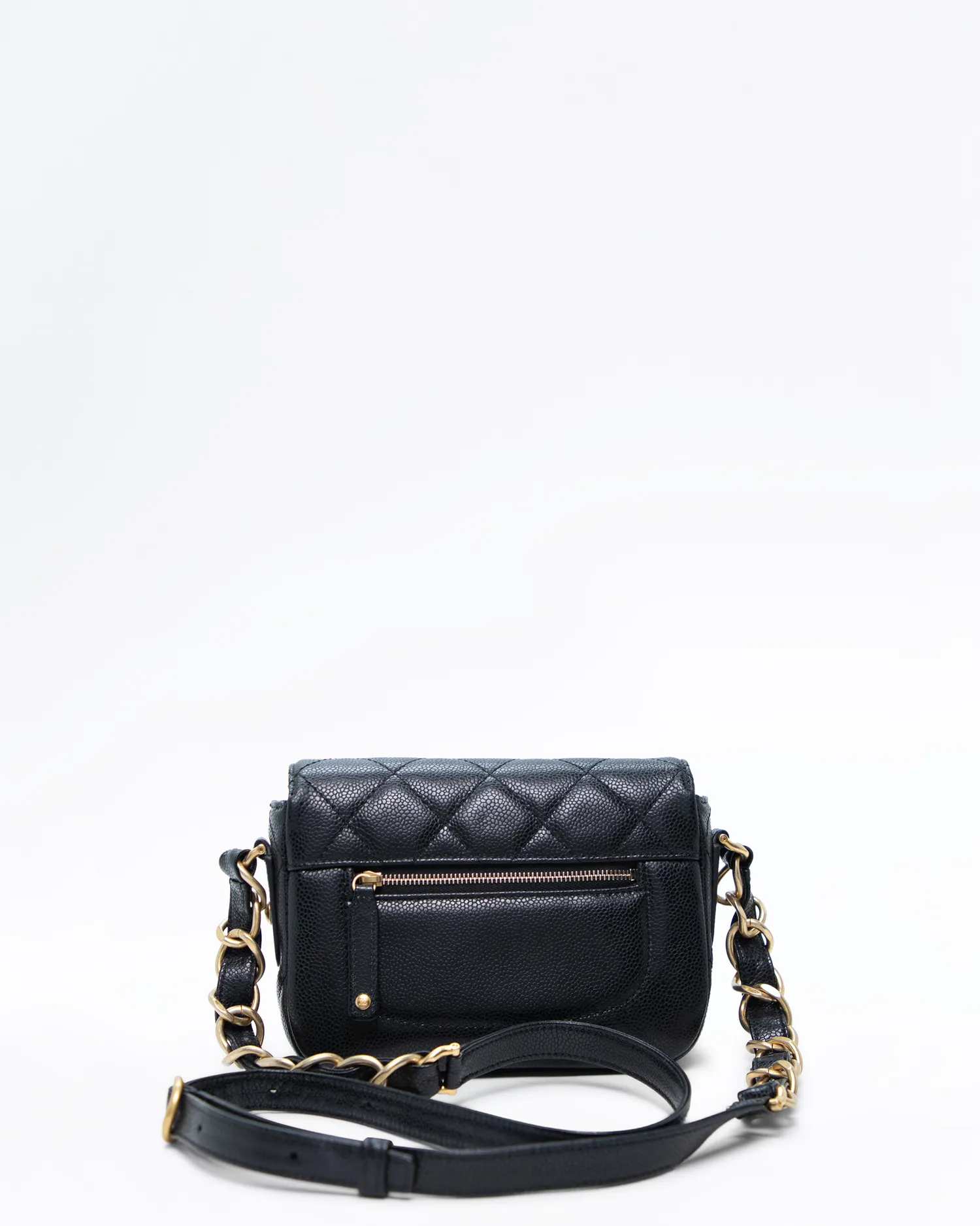 Caviar Quilted Mini Messenger Flap Bag