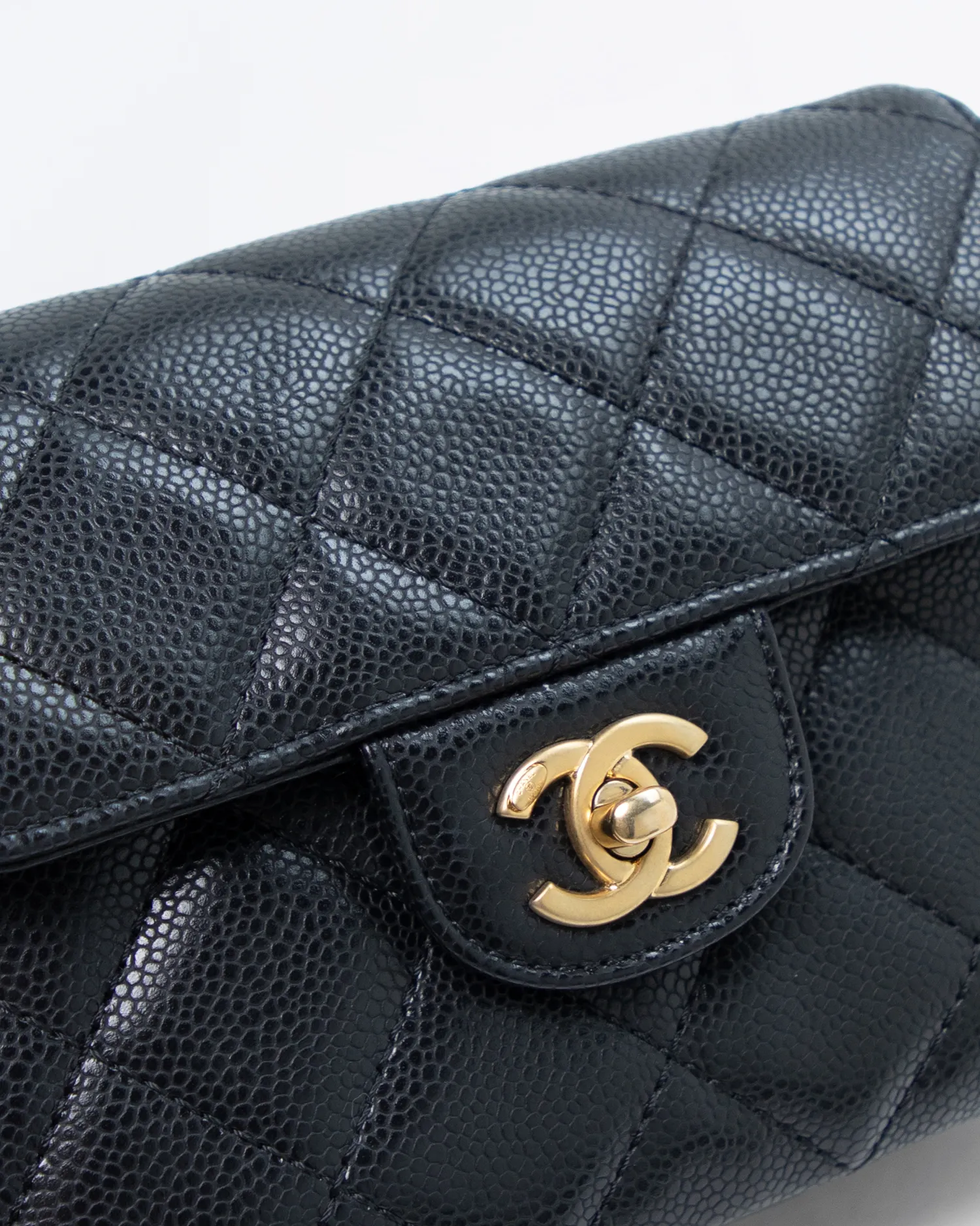 Caviar Quilted Mini Messenger Flap Bag