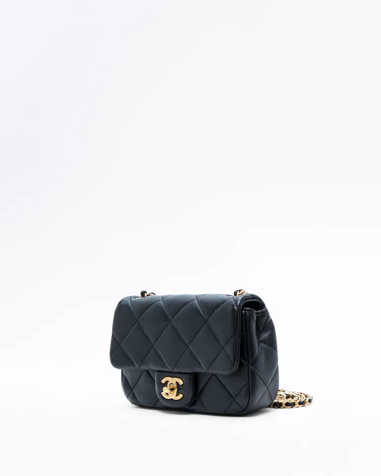 Alternate view angle of Lambskin Double Pearl Mini Flap Bag