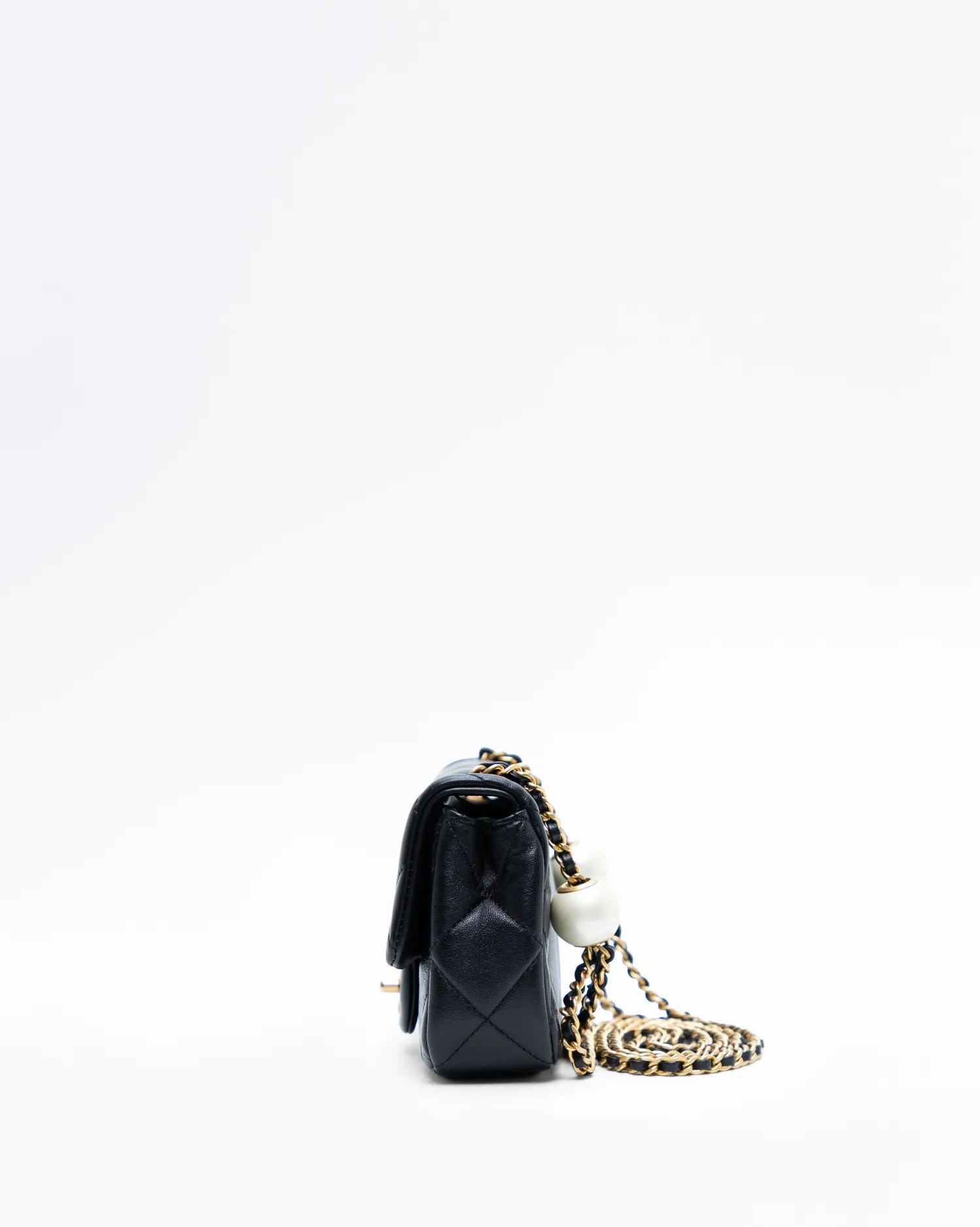 Lambskin Double Pearl Mini Flap Bag
