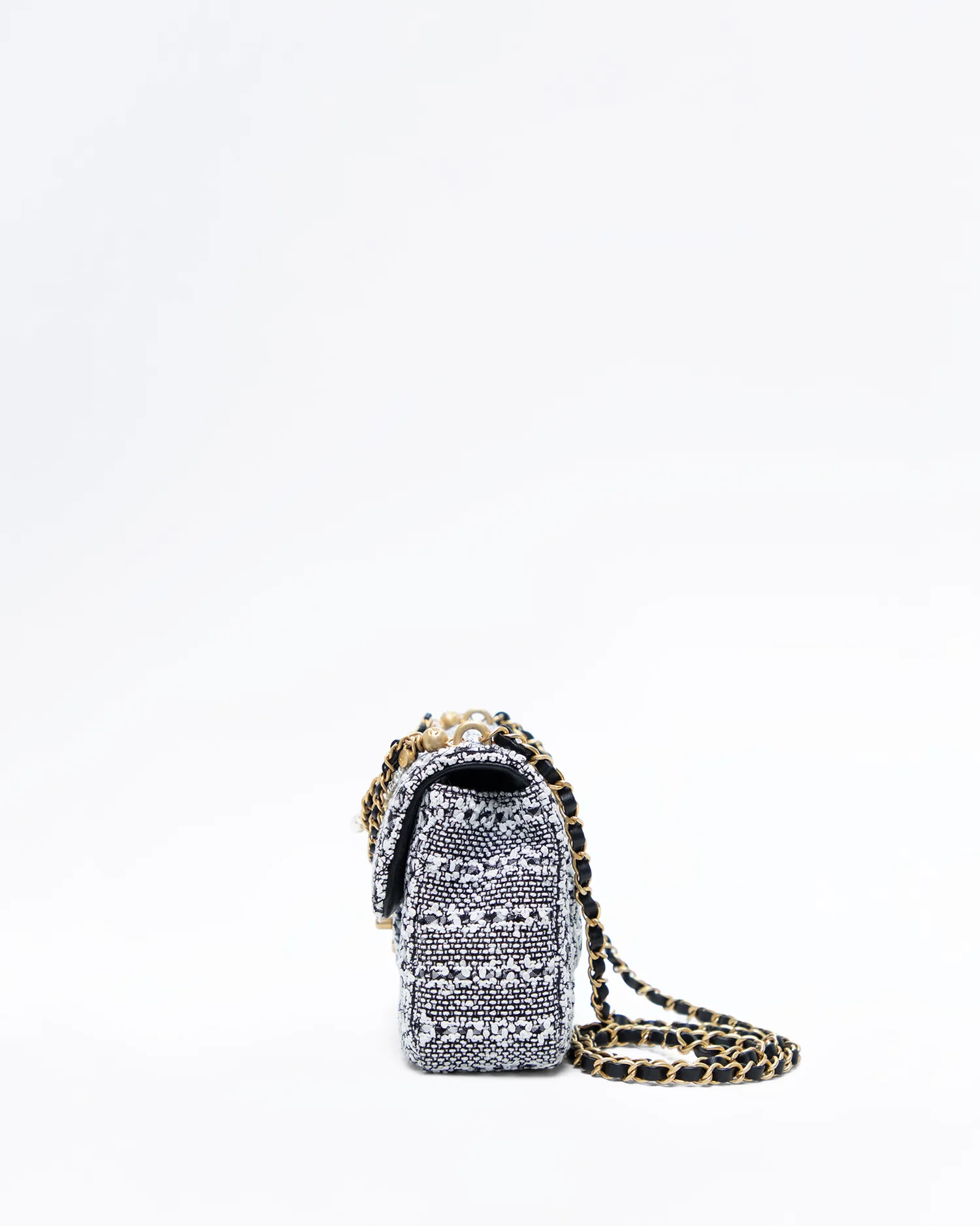 Tweed Pearl Twist Small Flap Bag