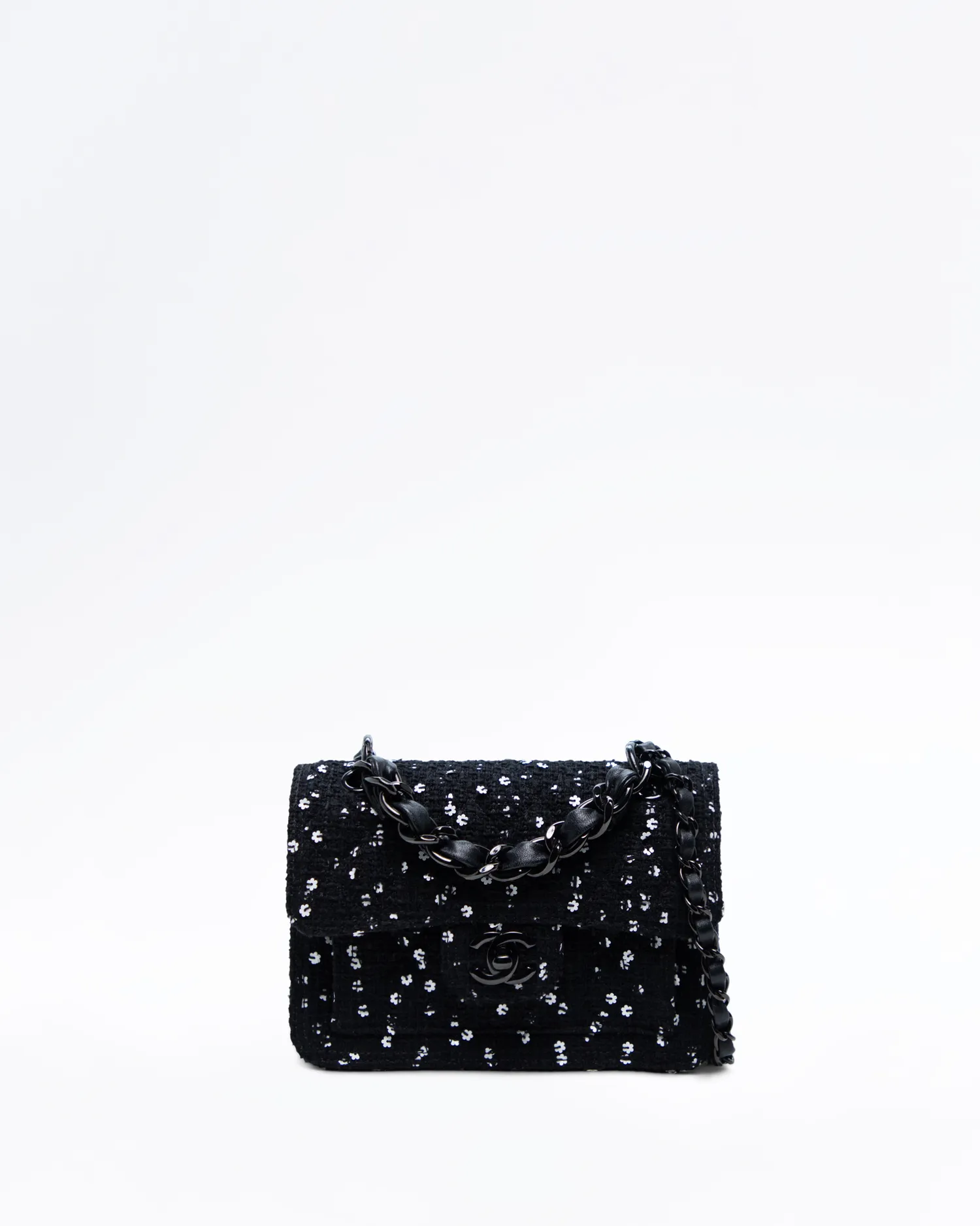 Tweed Sequin So Black Mini Flap Bag