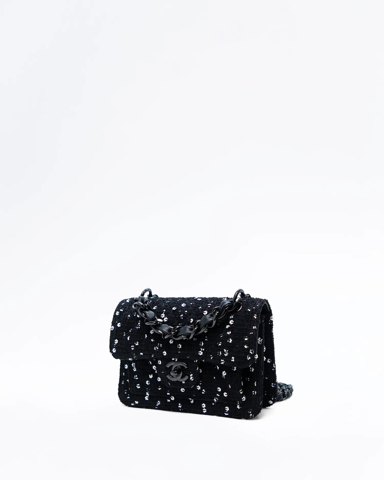 Tweed Sequin So Black Mini Flap Bag