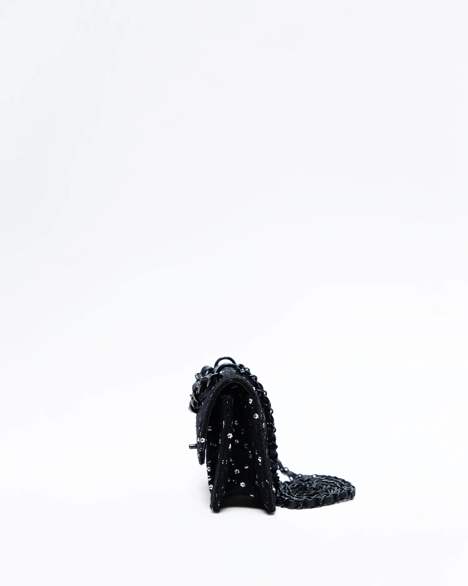 Tweed Sequin So Black Mini Flap Bag