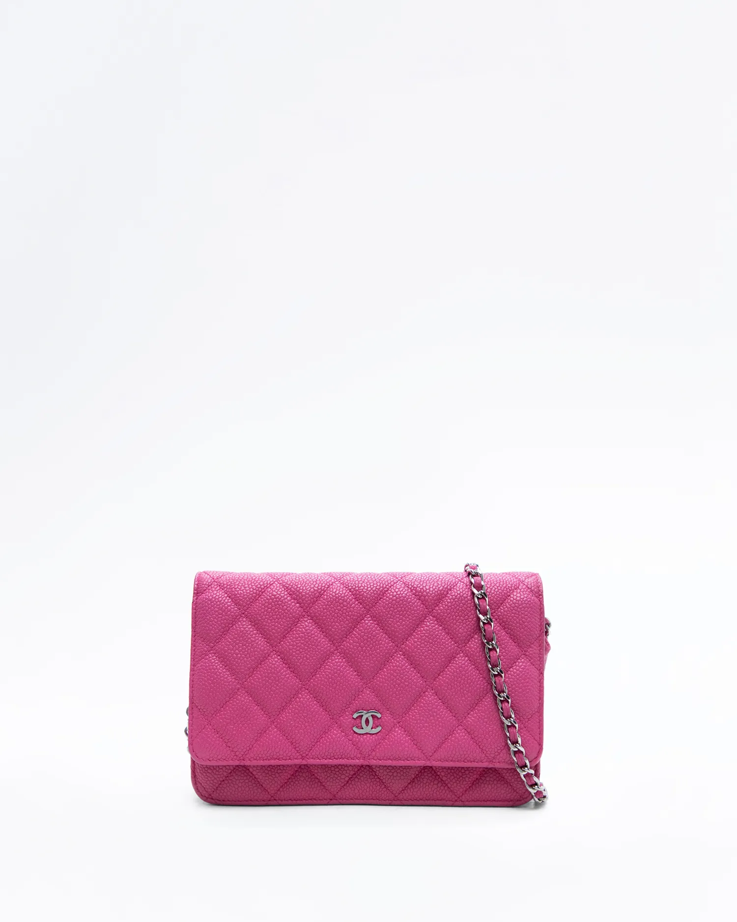 Caviar Quilted Wallet on a Chain