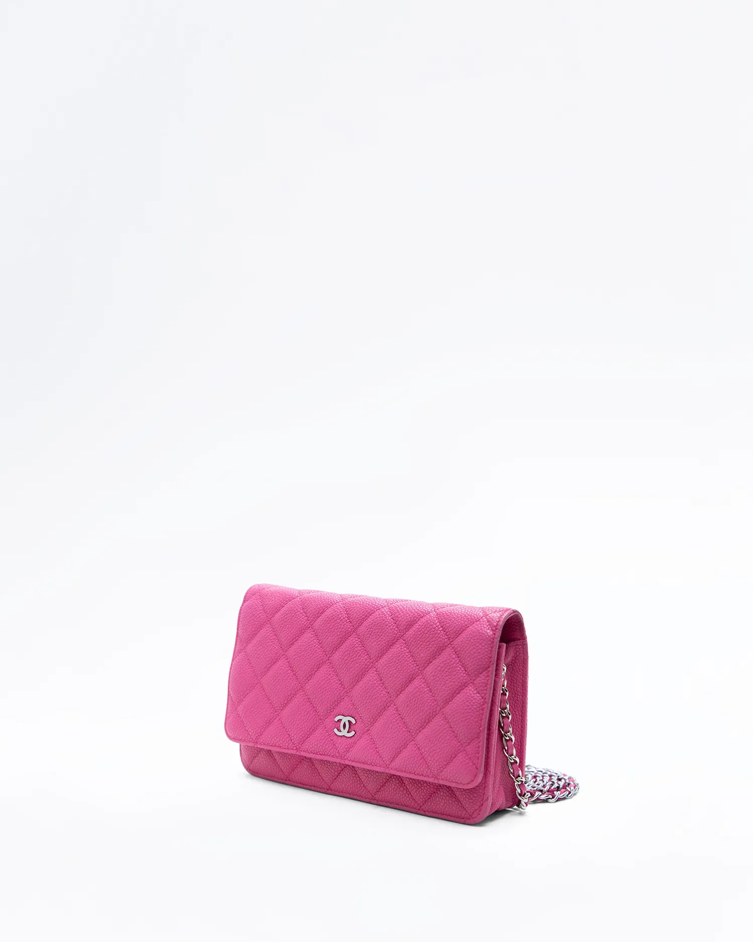 Caviar Quilted Wallet on a Chain