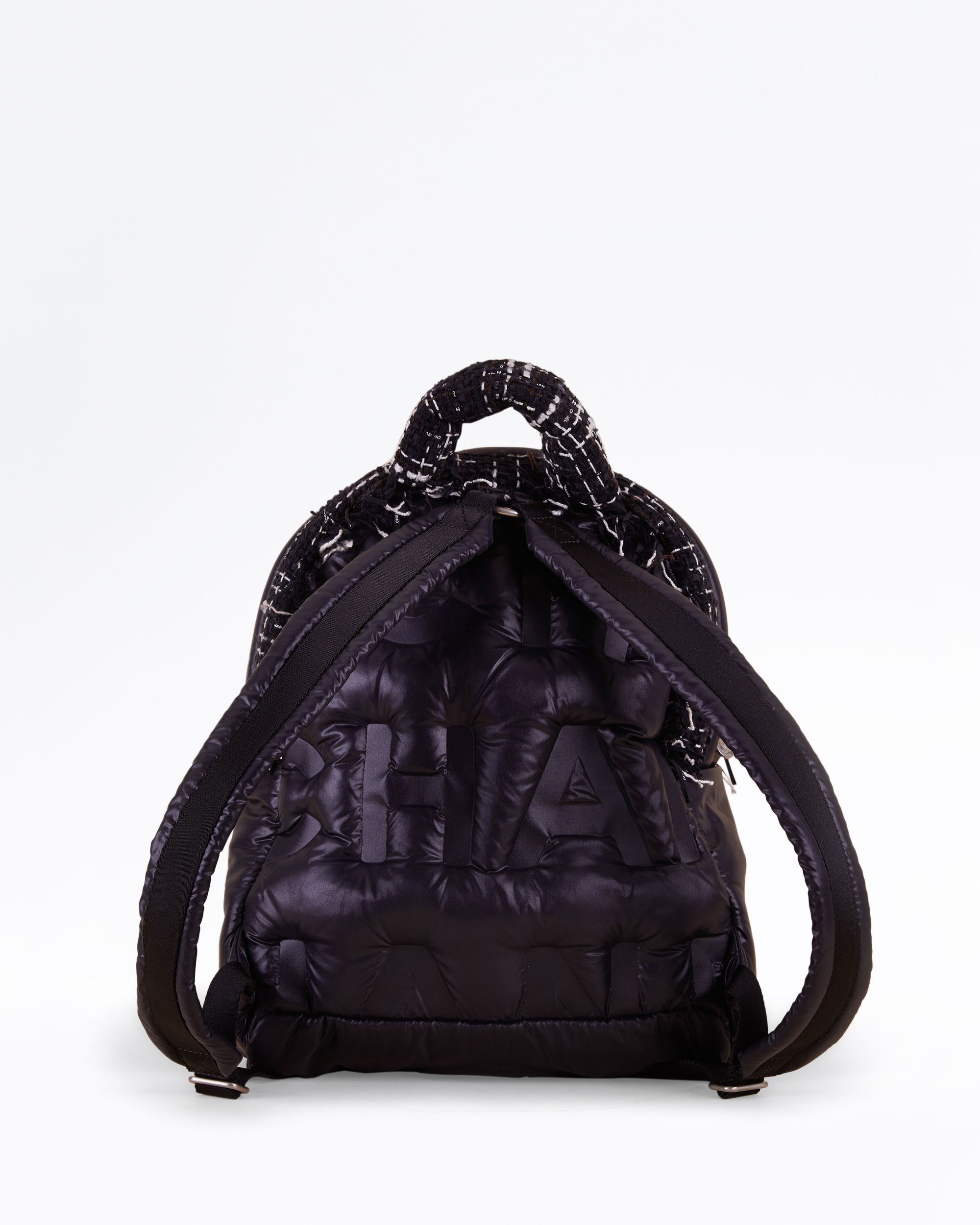 Chanel Nylon Tweed Coco Neige Medium Backpack | Vivrelle