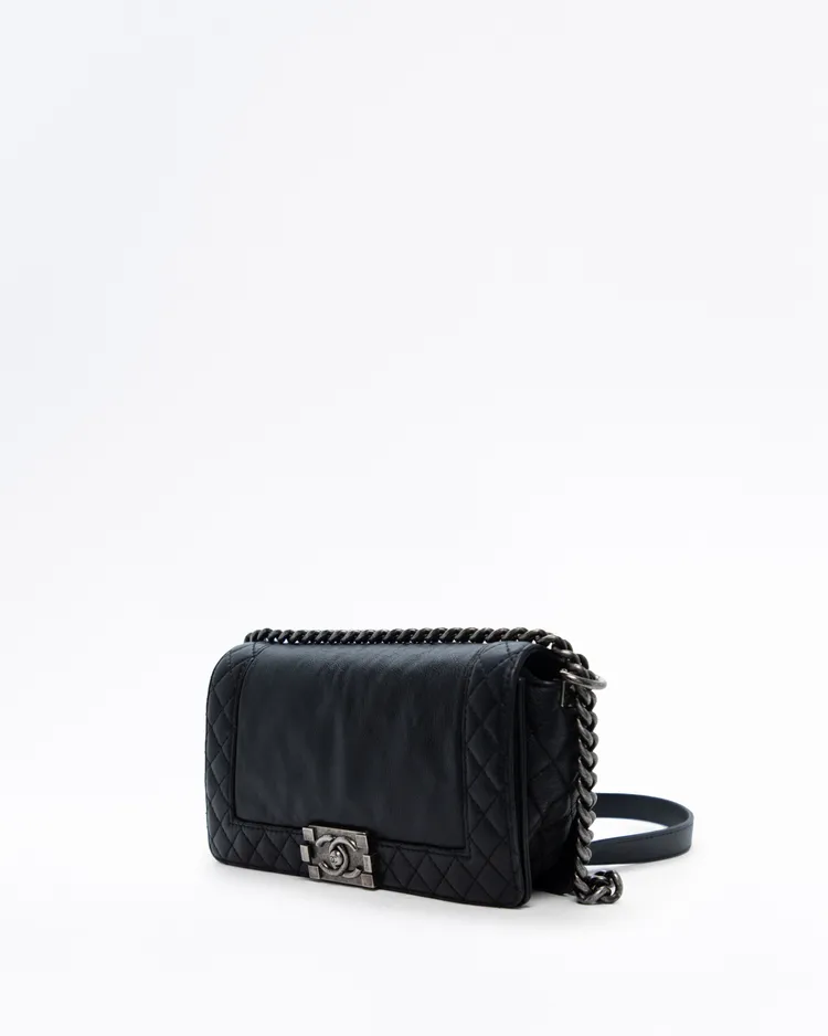 Alternate view angle of Quilted Reverso Medium Boy Bag