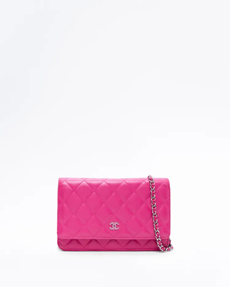 Lambskin Quilted Wallet on a Chain