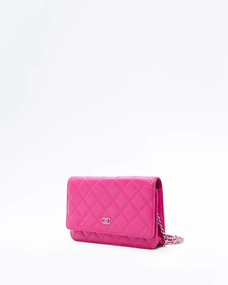 Alternate view angle of Lambskin Quilted Wallet on a Chain