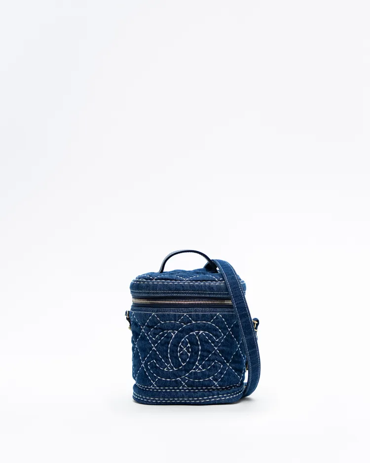 Stitched Denim Trip Vanity Case