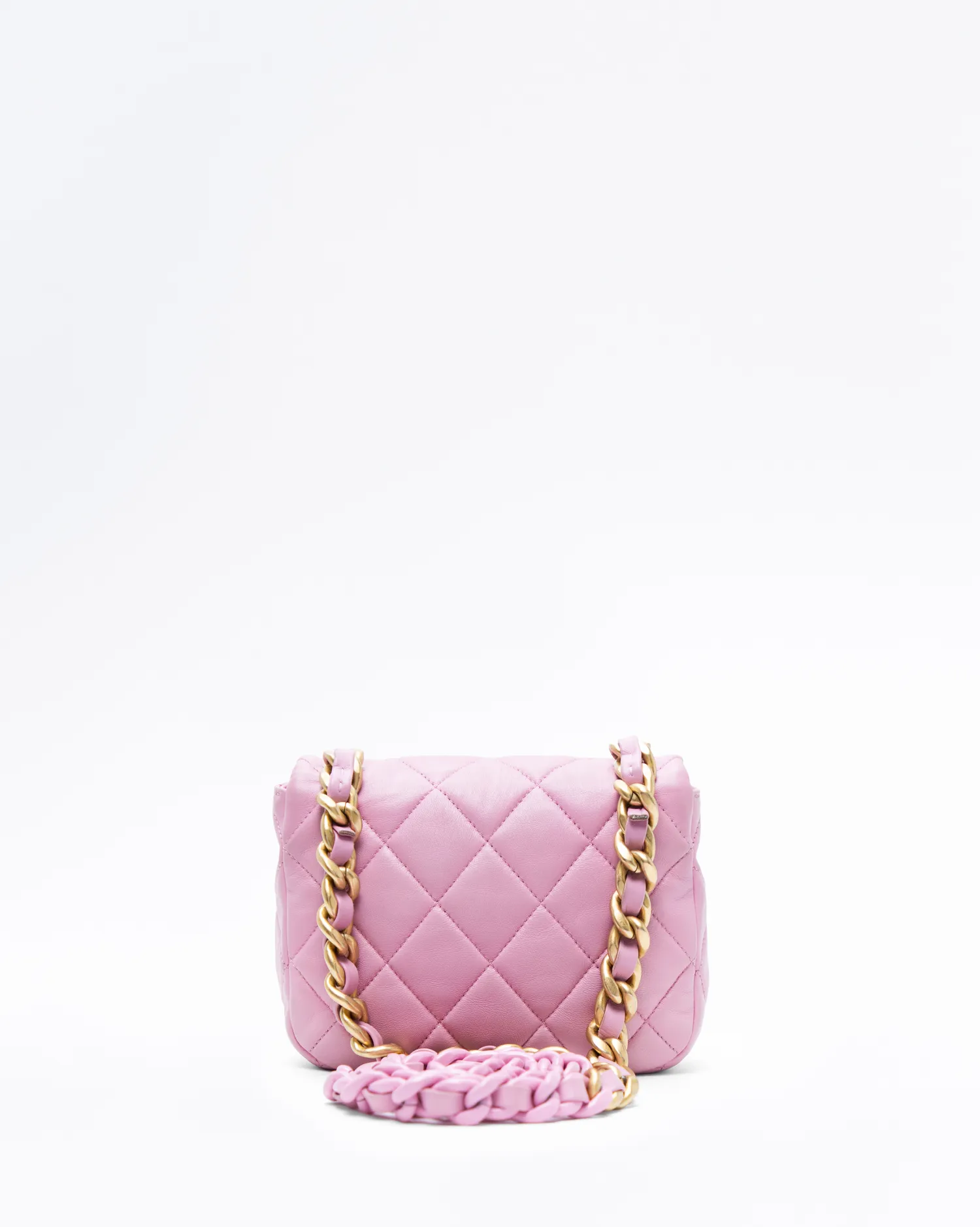 Lambskin Lacquered Chain Mini Flap Bag