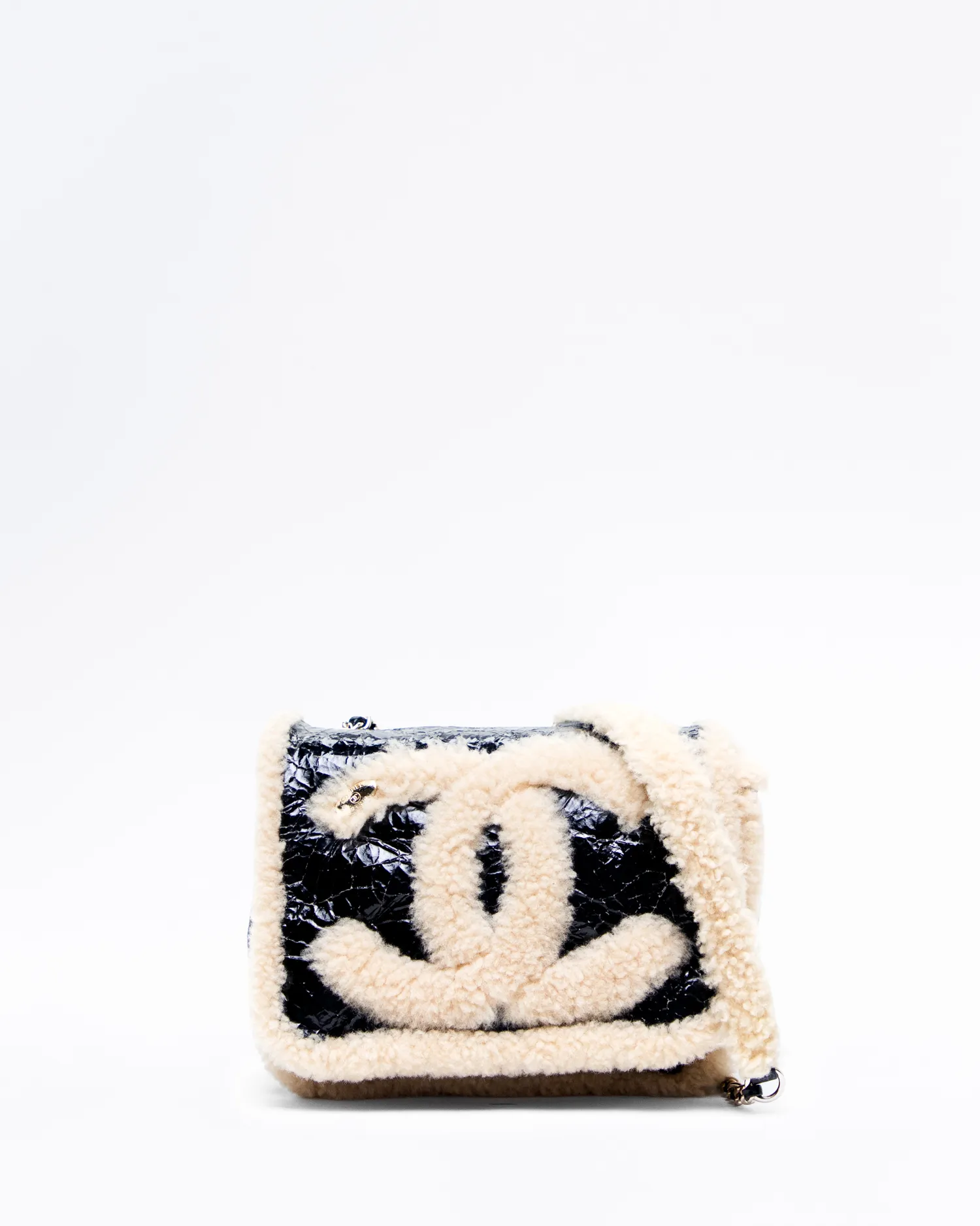 Shearling CC Mania Small Flap Bag