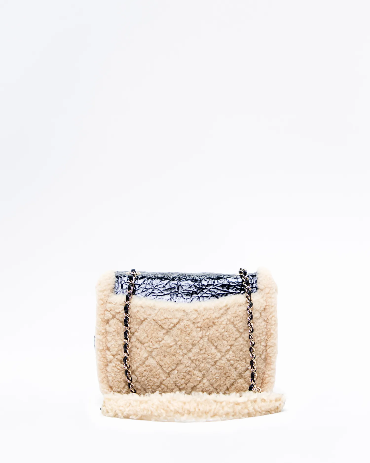 Shearling CC Mania Small Flap Bag