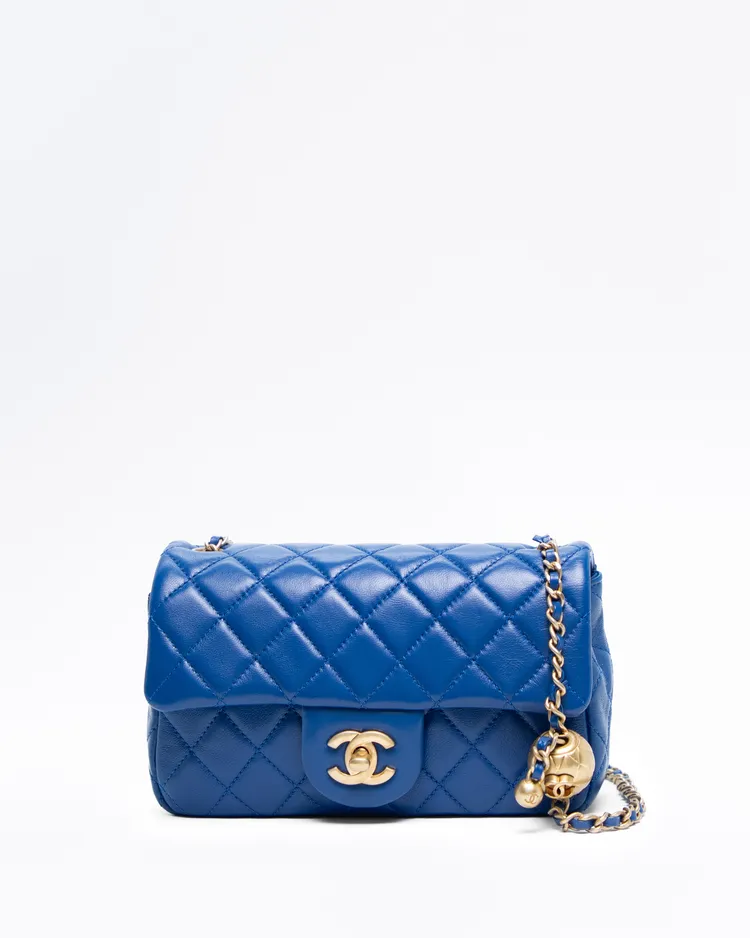 Lambskin Pearl Crush Mini Flap Bag