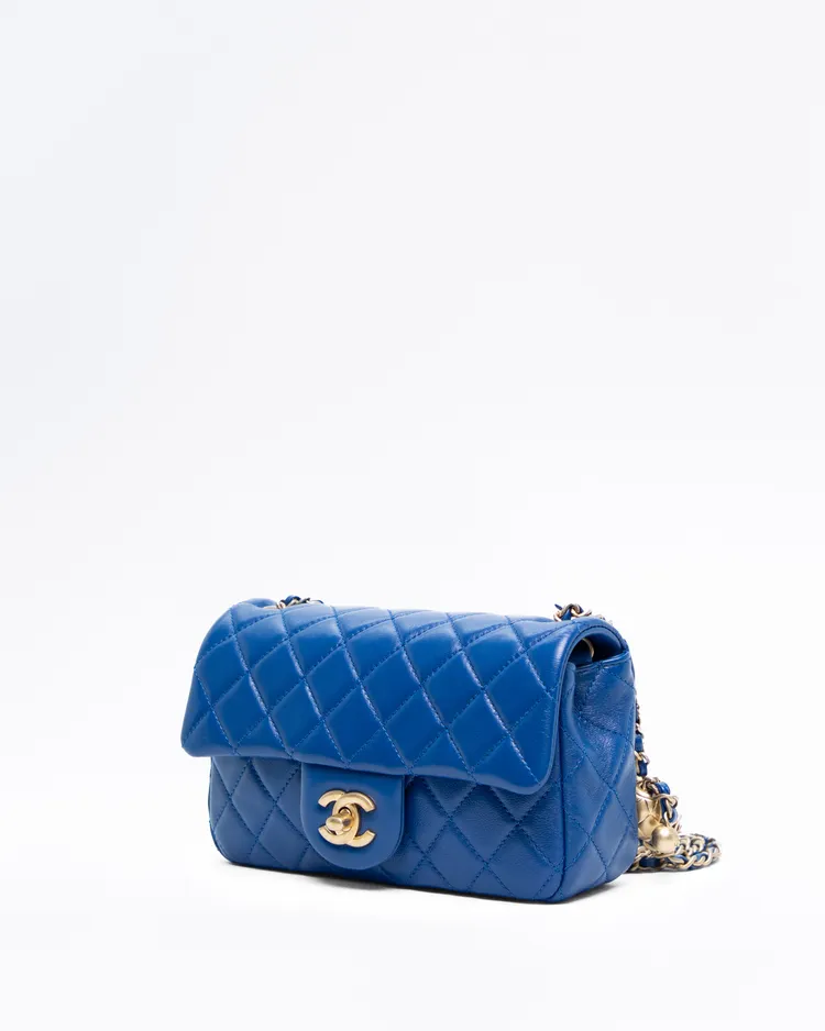Alternate view angle of Lambskin Pearl Crush Mini Flap Bag