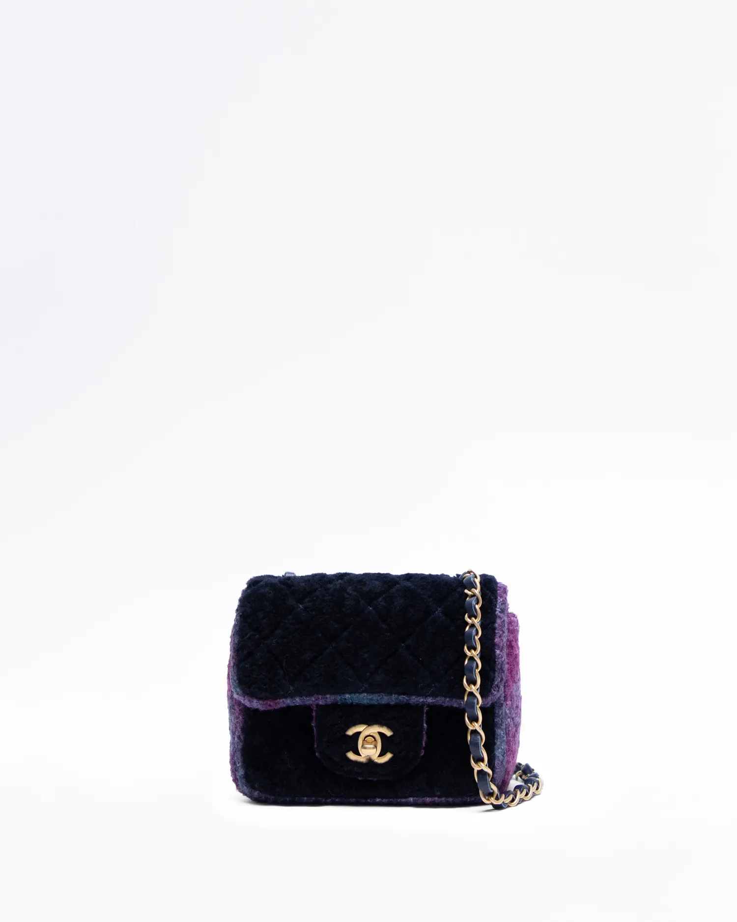 Shearling Tweed Mini Flap Bag