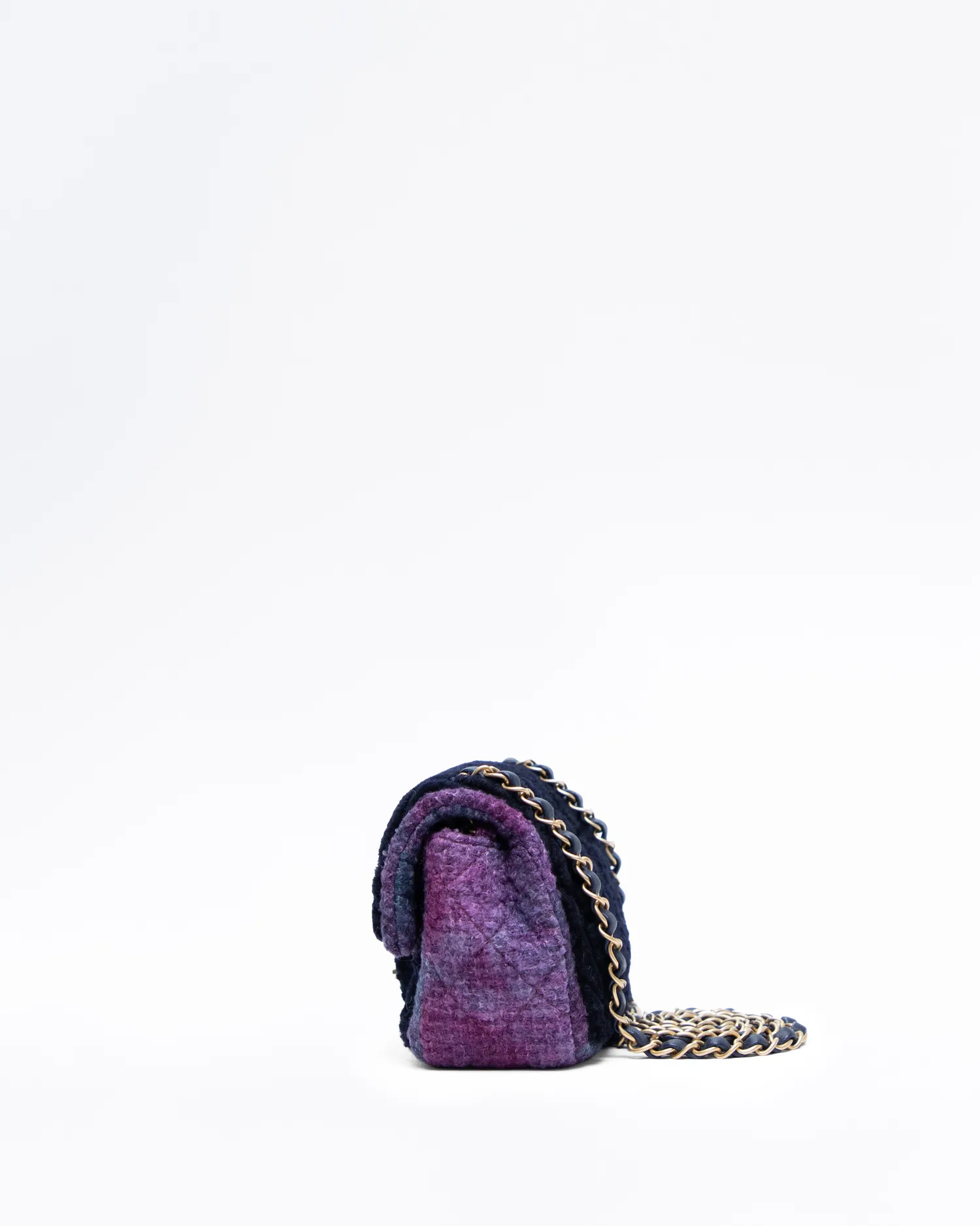 Shearling Tweed Mini Flap Bag
