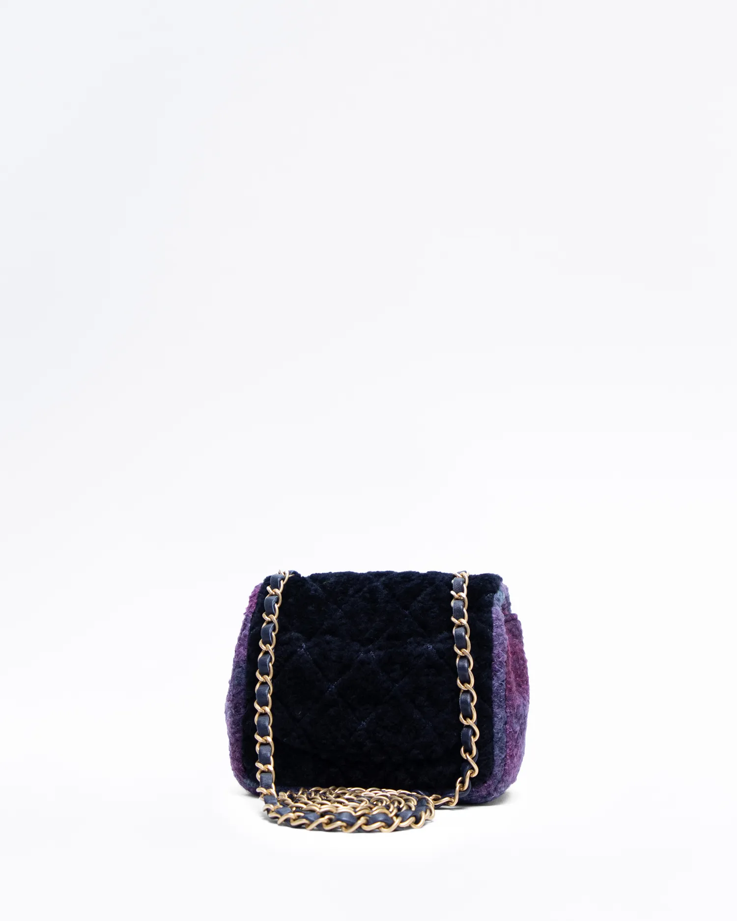 Shearling Tweed Mini Flap Bag