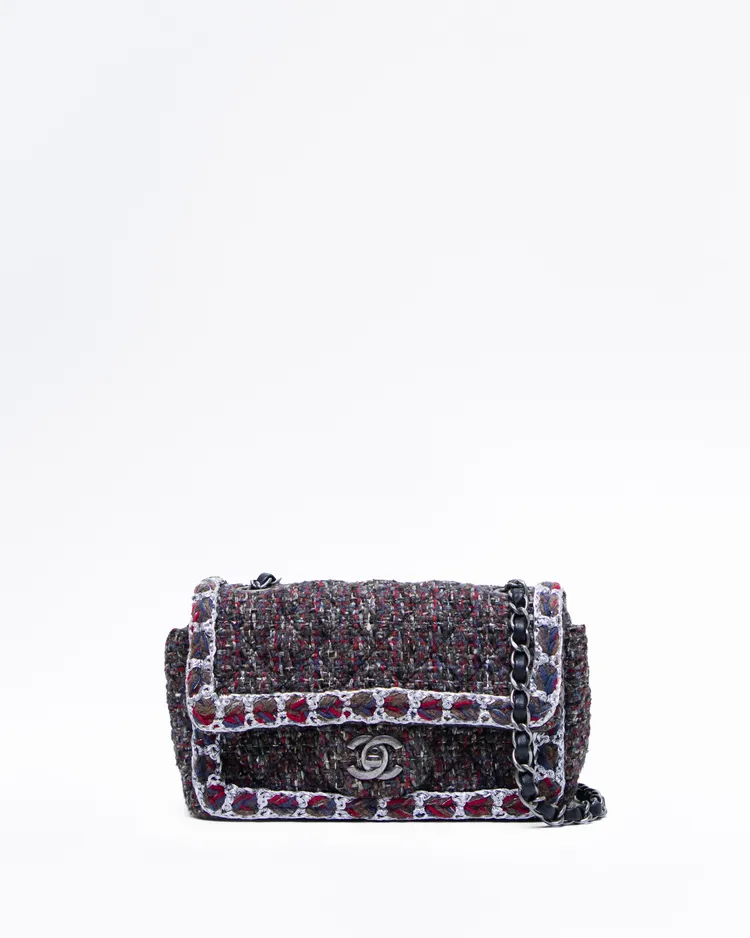 Tweed Braided Mini Classic Flap Bag