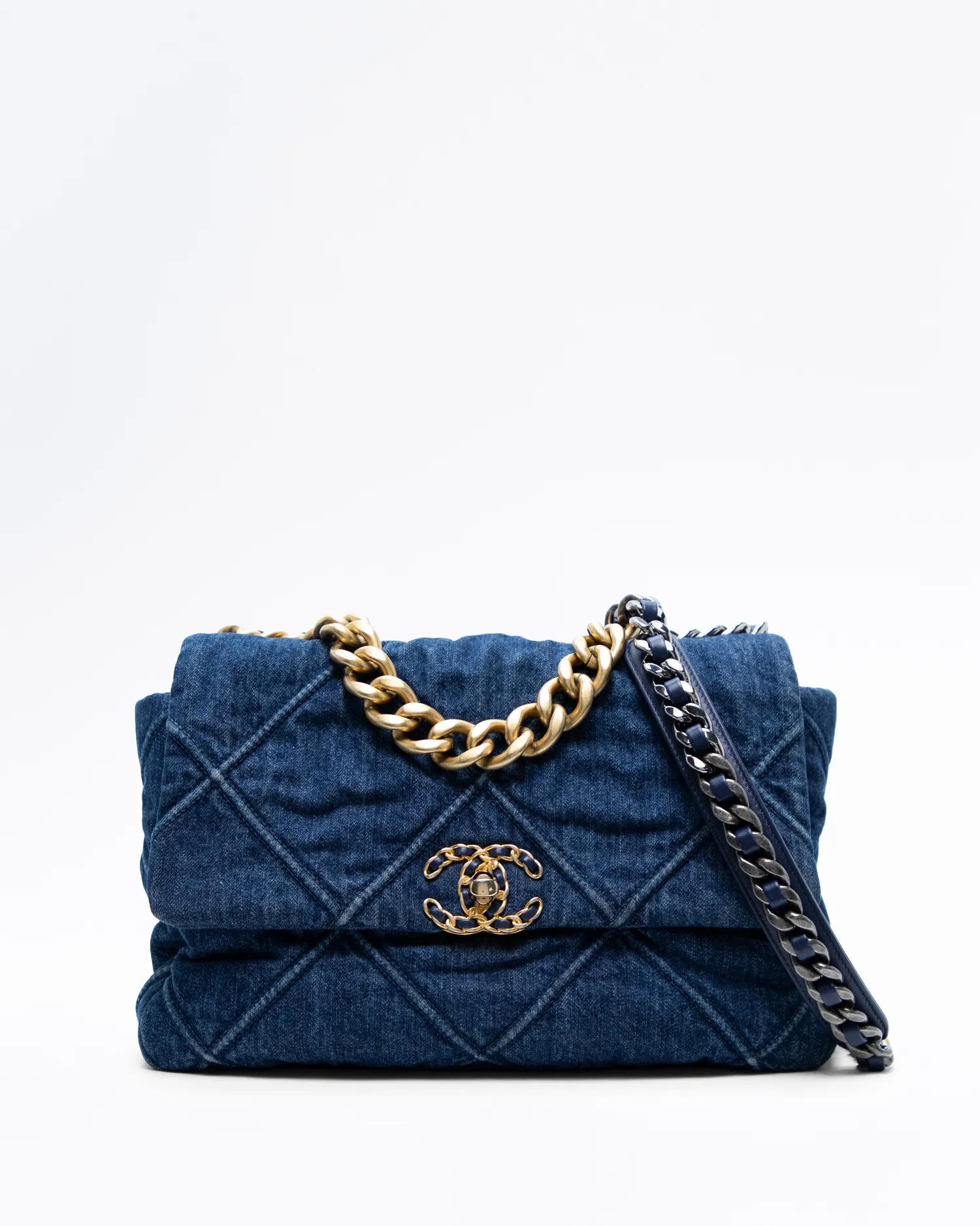 Denim Chanel 19 Large Flap Bag