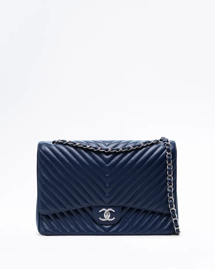 Caviar Chevron Maxi Classic Double Flap Bag