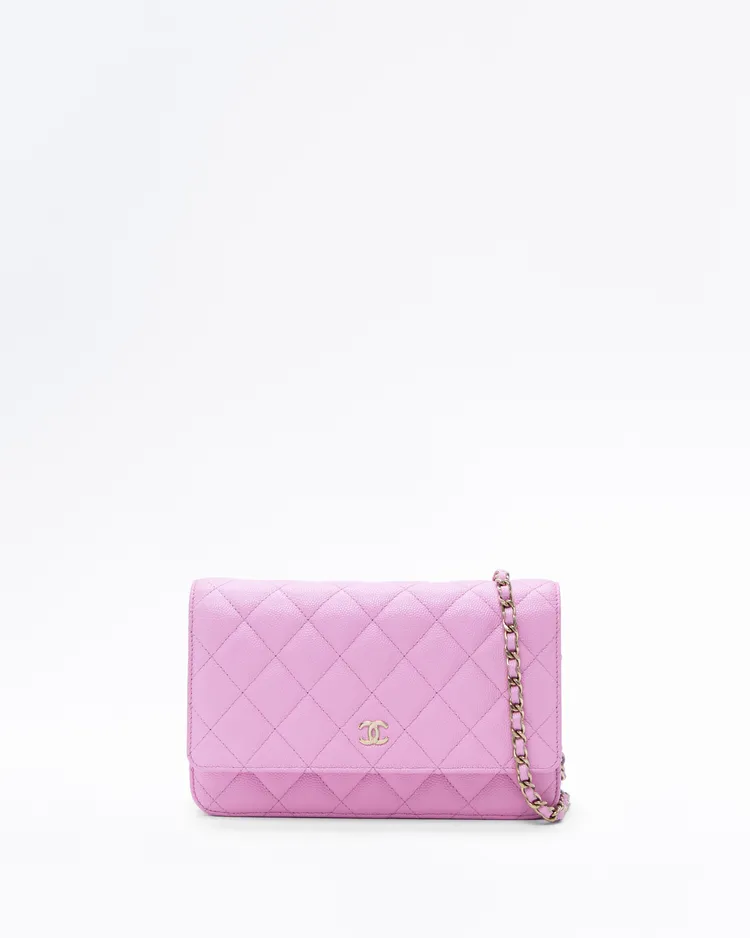 Caviar Quilted Wallet on a Chain