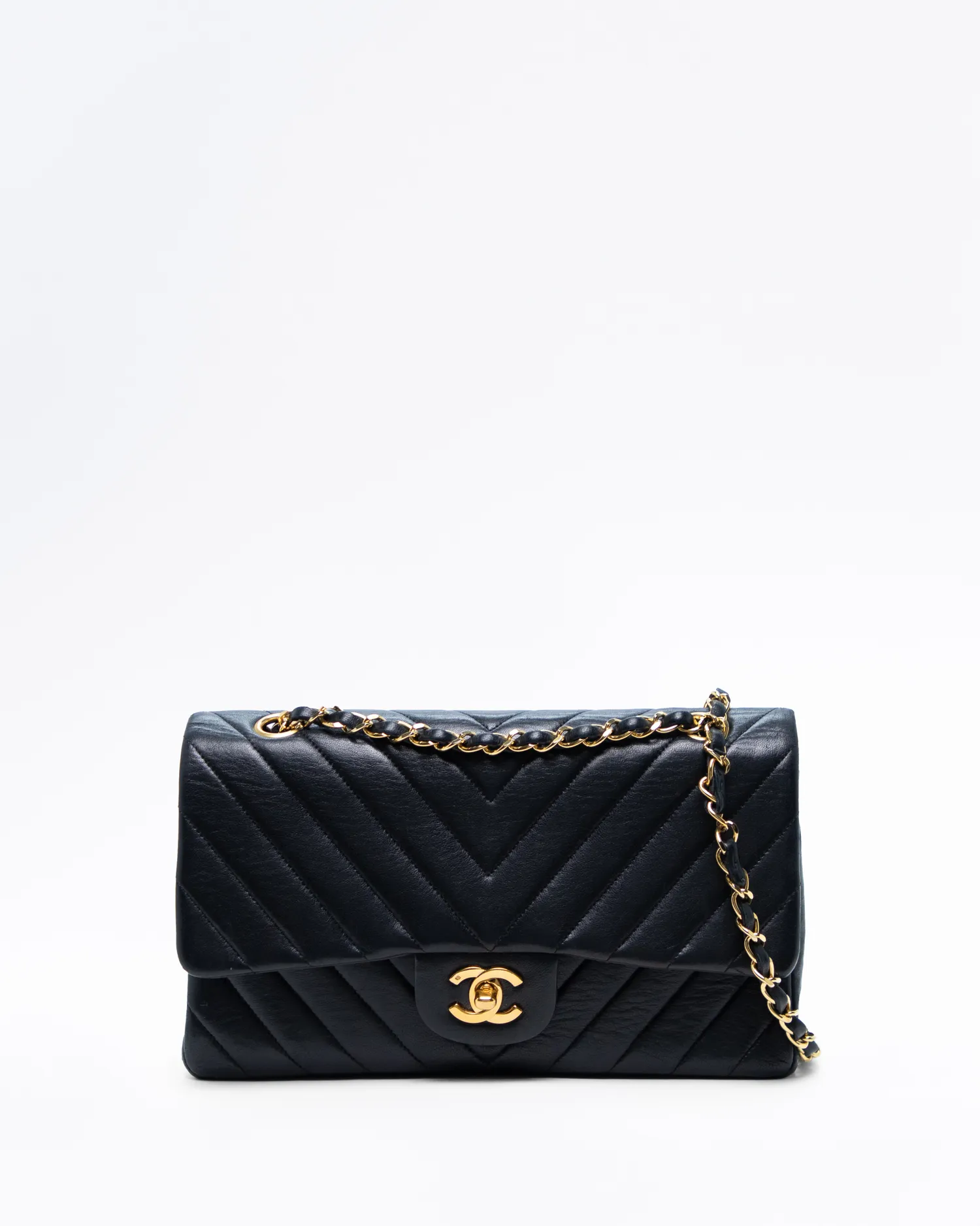 Vintage Lambskin Chevron Classic Double Flap Bag