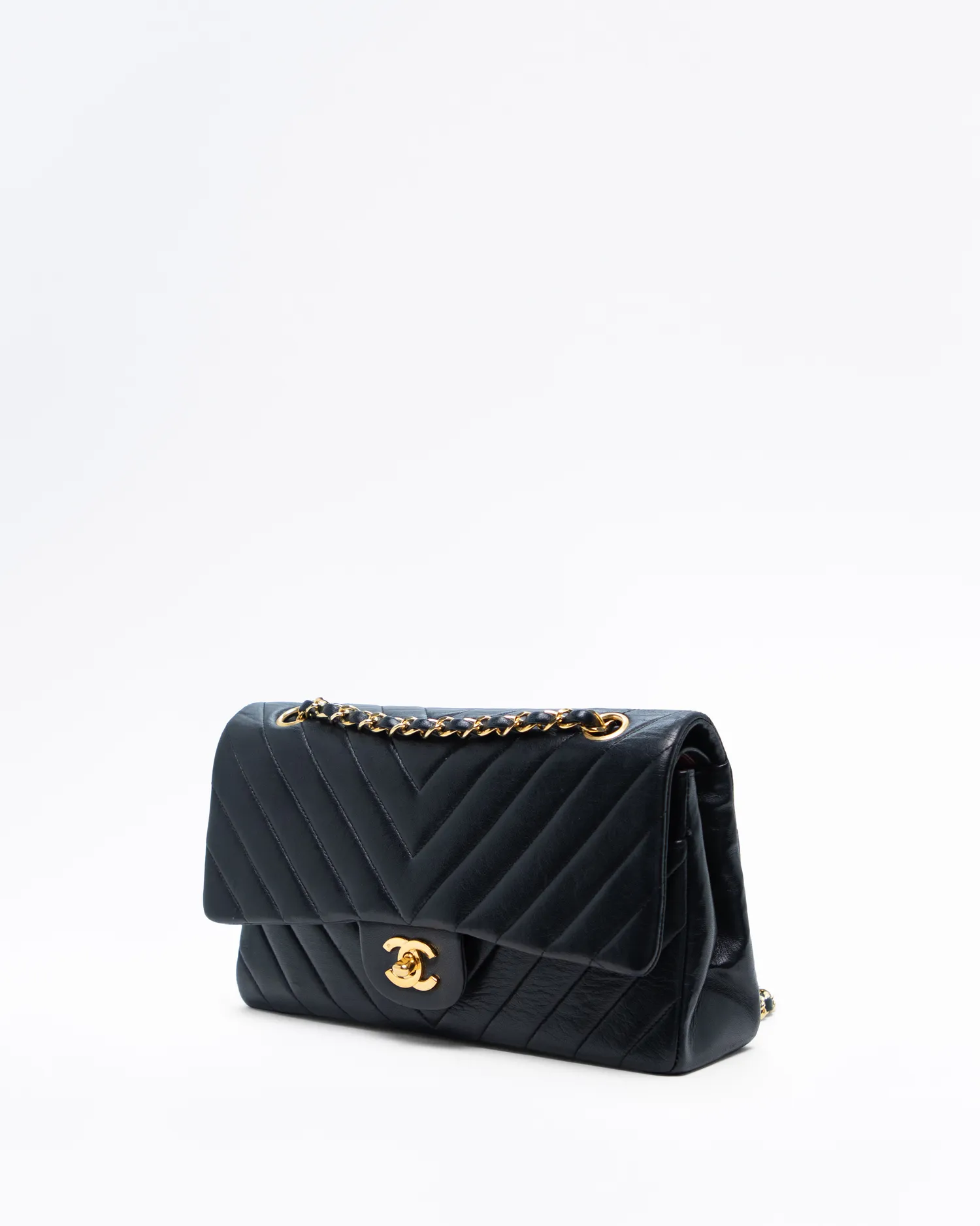 Vintage Lambskin Chevron Classic Double Flap Bag