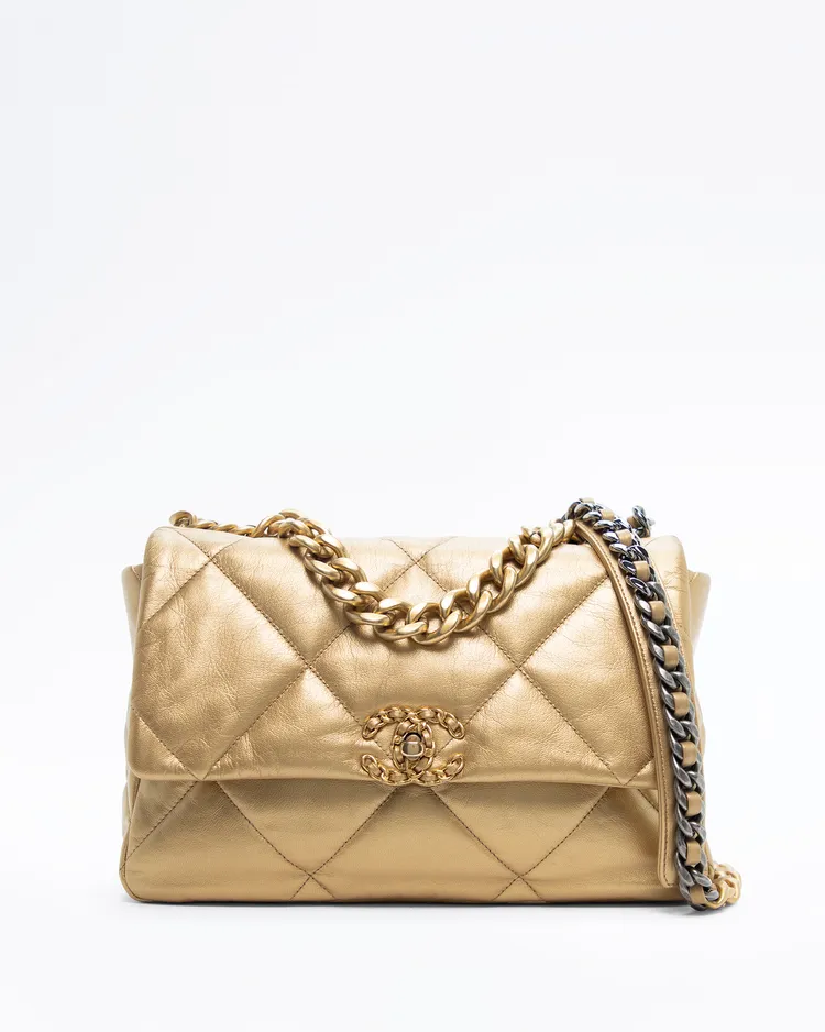 Metallic Chanel 19 Large Flap Bag
