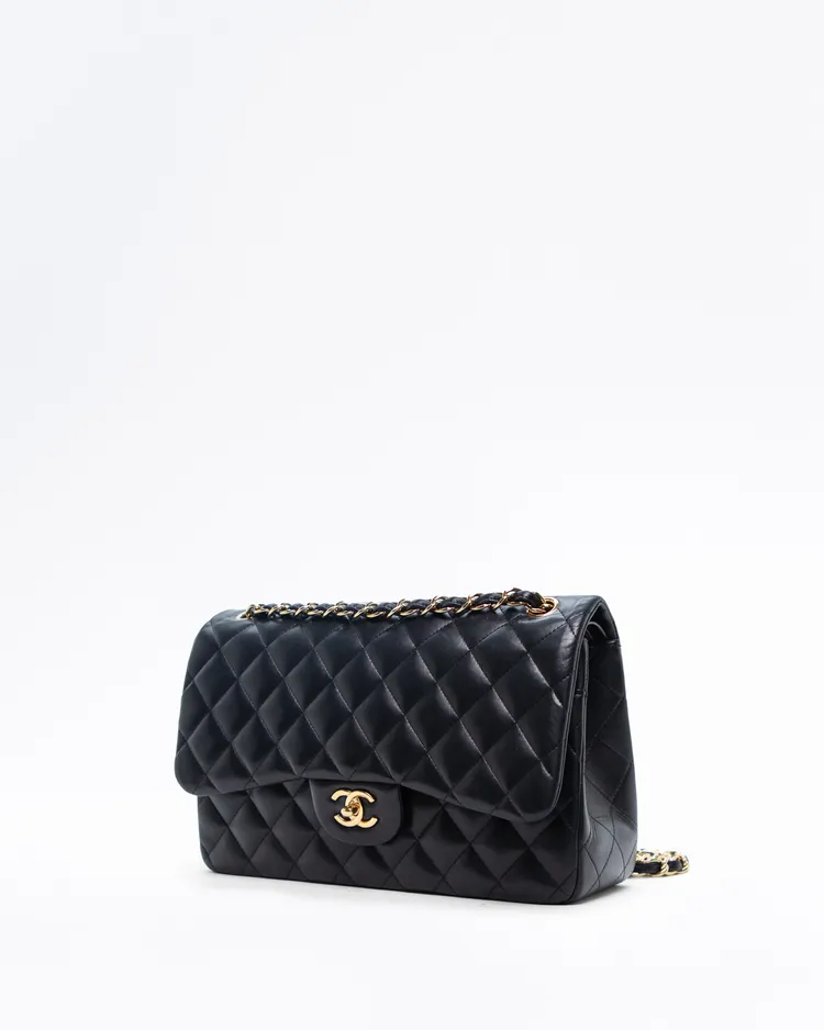 Alternate view angle of Lambskin Quilted Large Classic Double Flap Bag