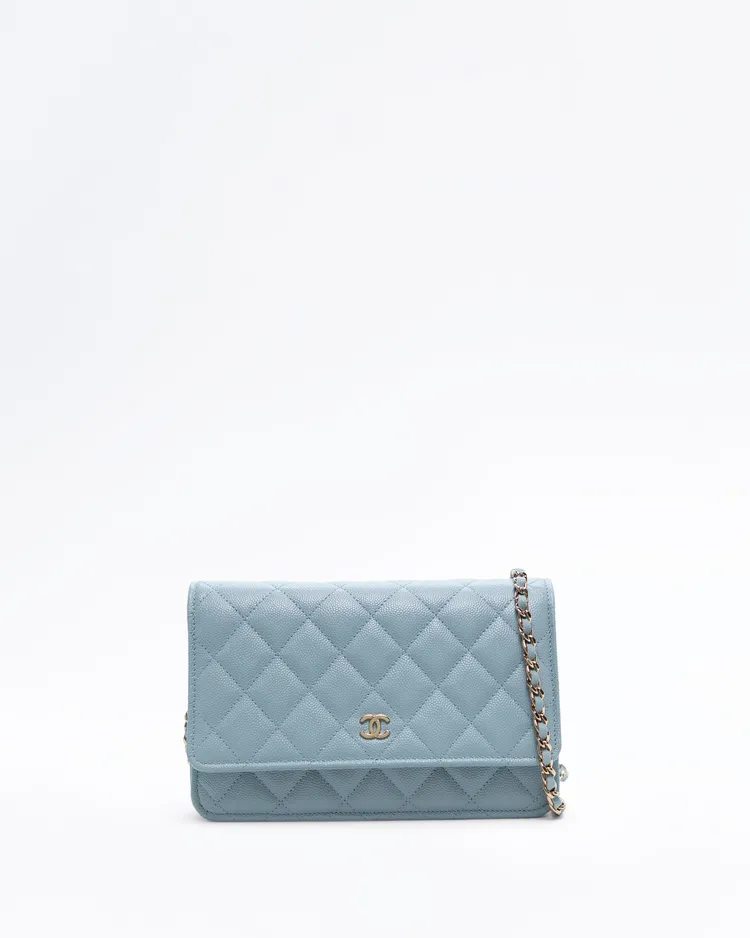 Caviar Quilted Wallet on a Chain