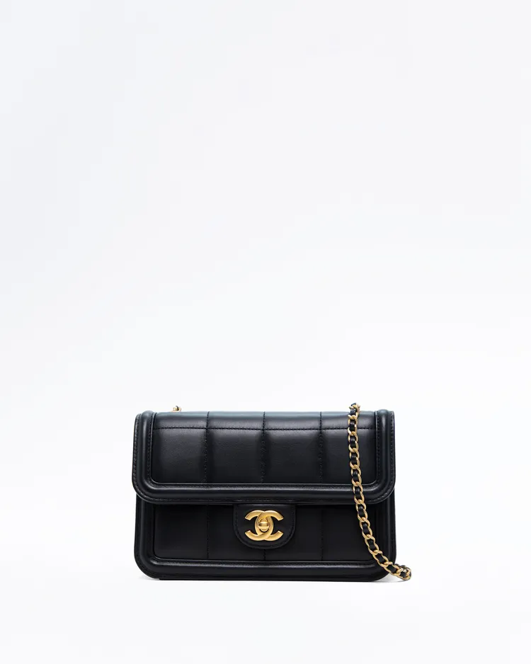 Lambskin Chocolate Bar Mini Flap Bag