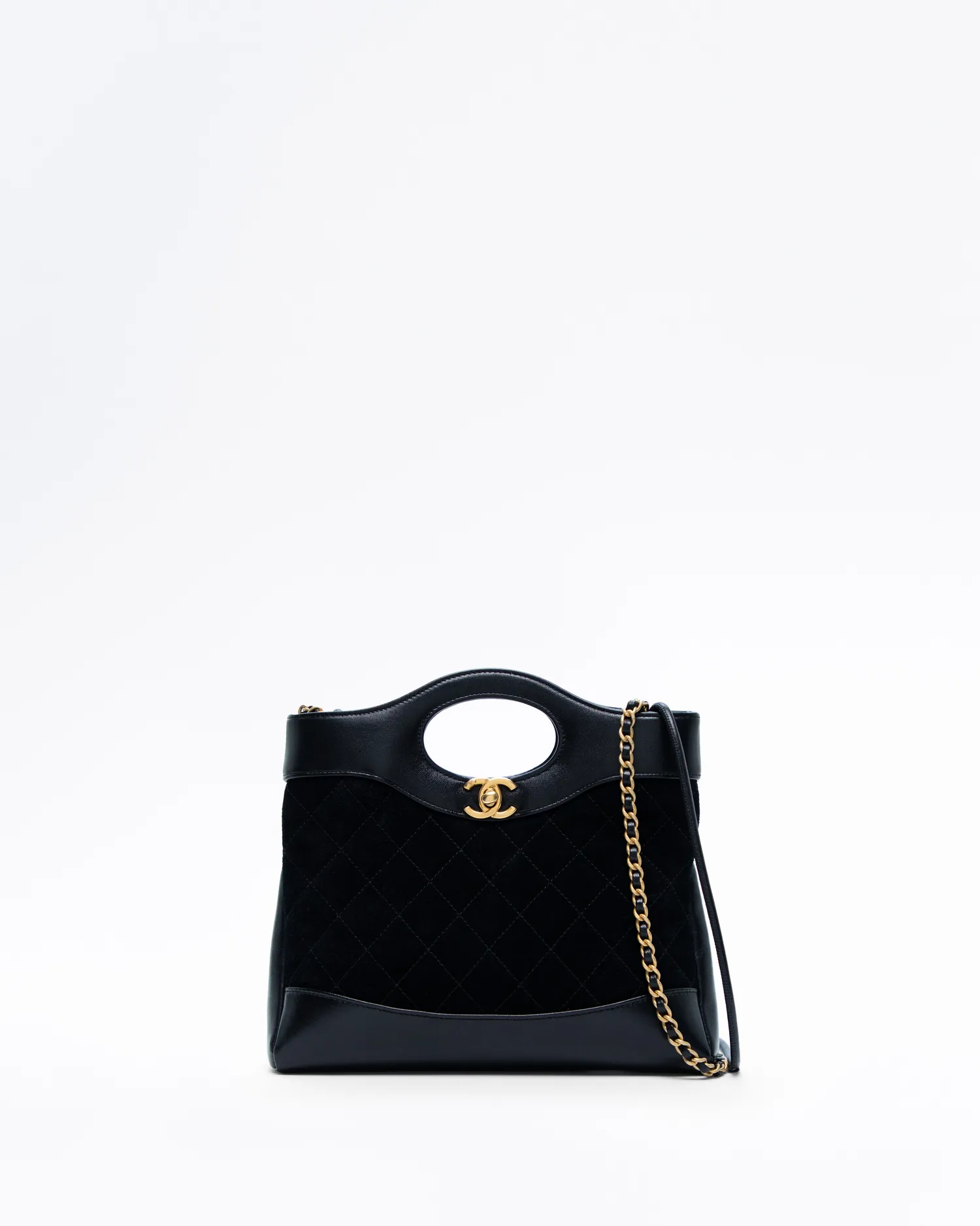 Suede Chanel 31 Mini Shopping Bag