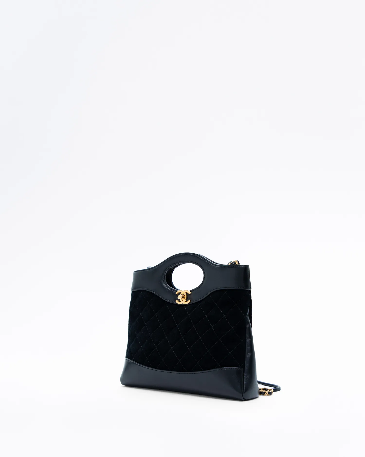 Suede Chanel 31 Mini Shopping Bag