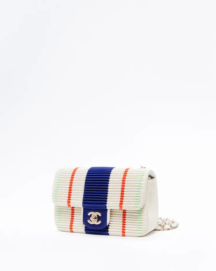 Alternate view angle of Perforated Lambskin Mini Classic Flap Bag