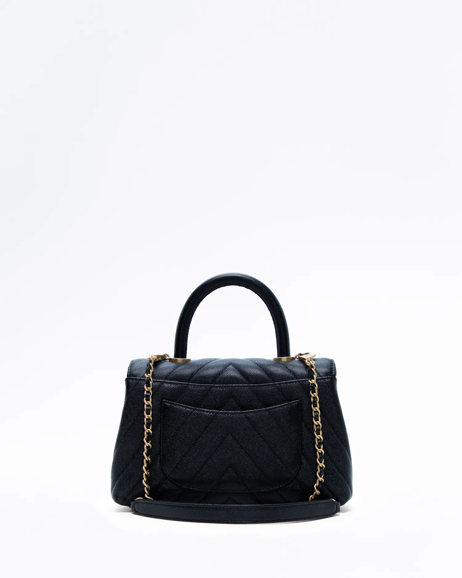 Chevron Caviar Mini Coco Handle Bag