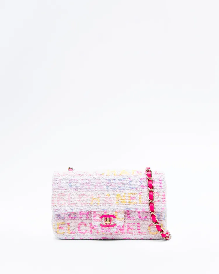 Logo Tweed Mini Classic Flap Bag