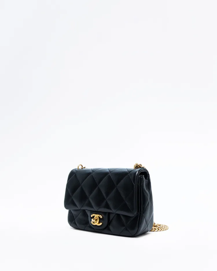 Alternate view angle of Lambskin Quilted Sweetheart Mini Flap Bag