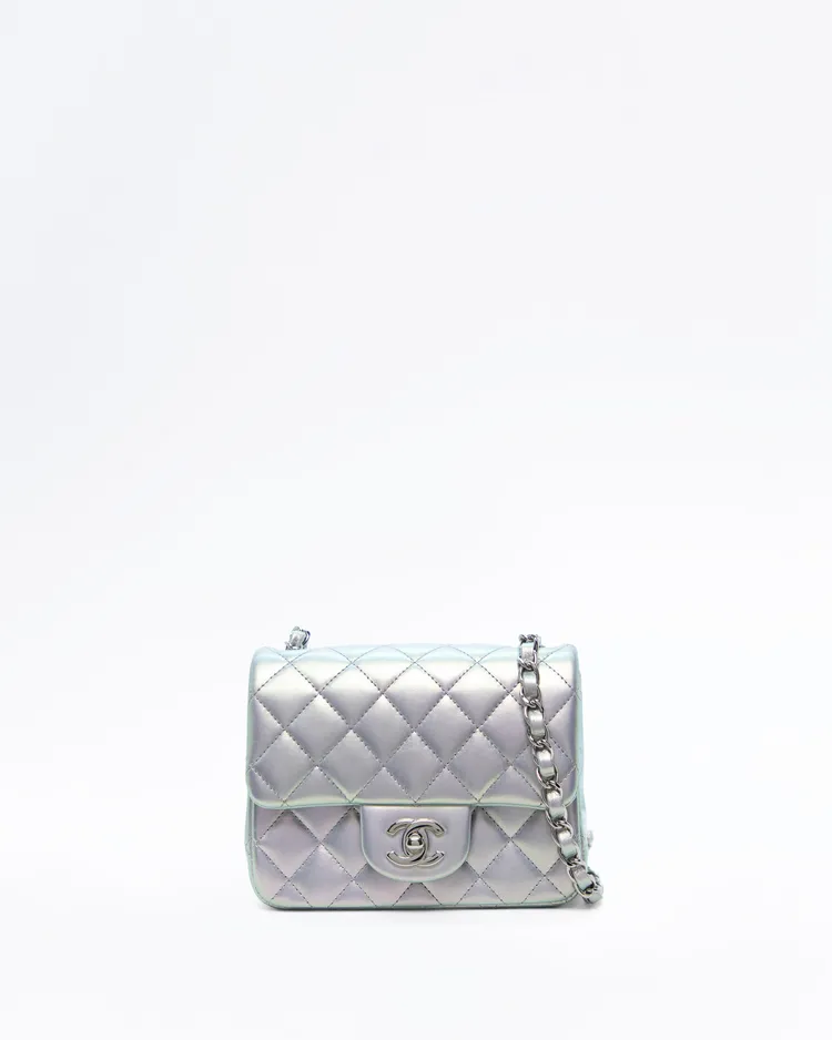 Iridescent Lambskin Mini Flap Bag